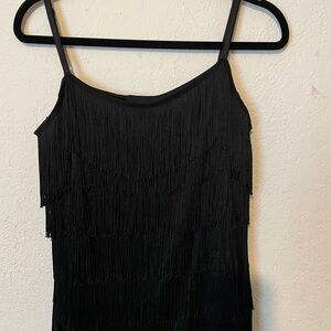 Black Fringe Women's Top